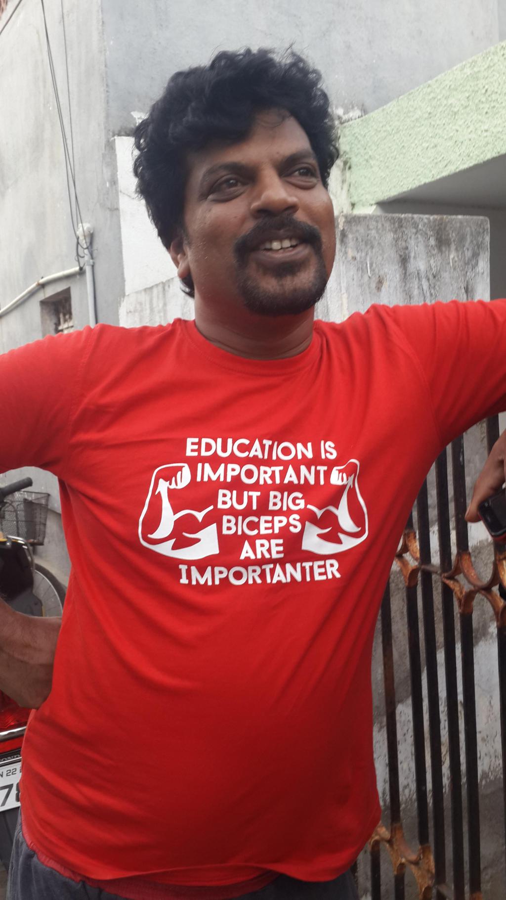 t shirt - Osbarenter Education Is O Importante But Big Biceps Are Importanter W 22