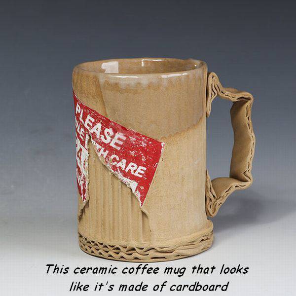cardboard mugs - This ceramic coffee mug that looks it's made of cardboard
