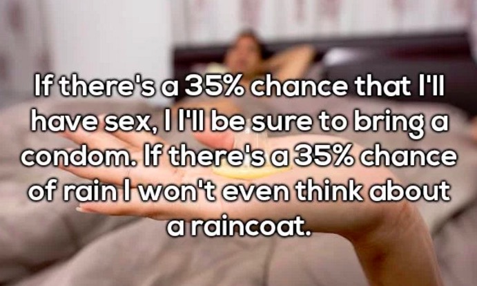 komik kamyon arkası yazıları - Conde sex, icms% chan If there's a 35% chance that I'll have sex, I I'll be sure to bring a condom. If there's a 35% chance of rain I won't even think about araincoat