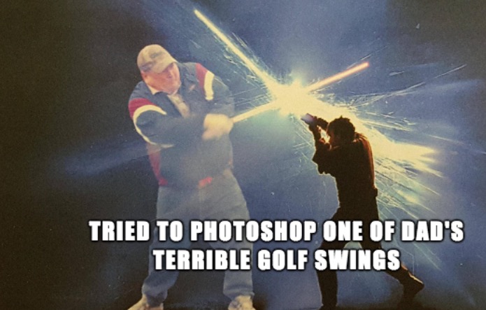 dank photoshop meme - Tried To Photoshop One Of Dad'S Terrible Golf Swings