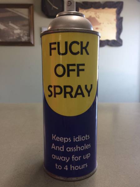 glass bottle - Fuck Off Spray Keeps idiots And assholes away for up to 4 hours