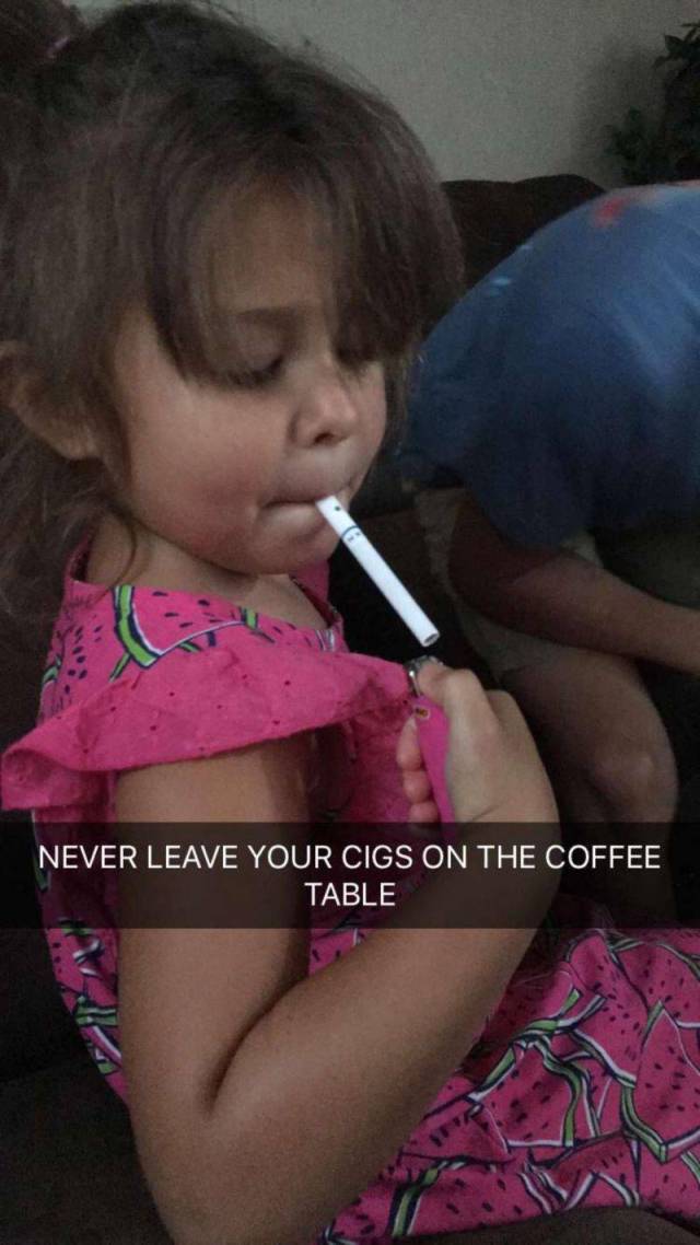 toddler - Never Leave Your Cigs On The Coffee Table