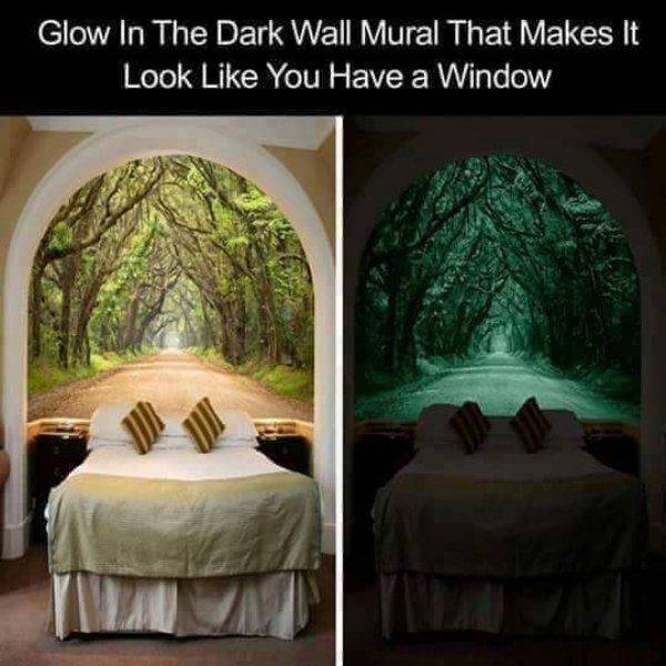 glow in the dark murals - Glow In The Dark Wall Mural That Makes It Look You Have a Window