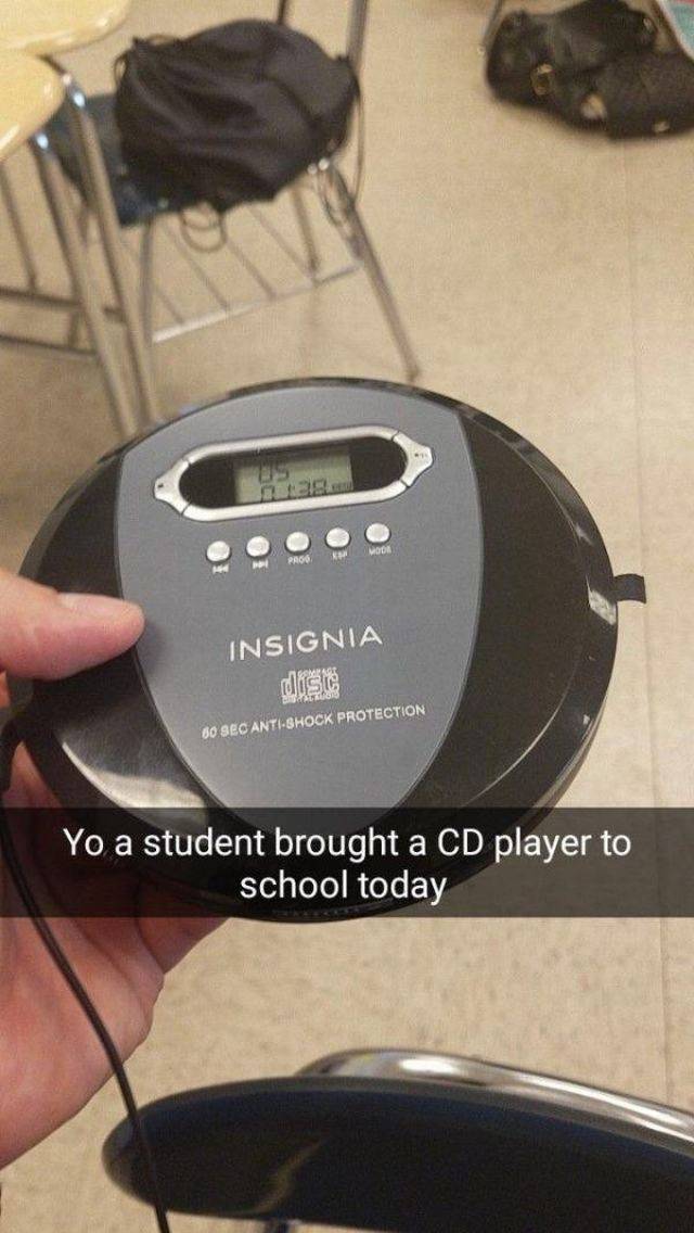 label - Insignia 60 Sec AntiShock Protection Yo a student brought a Cd player to school today