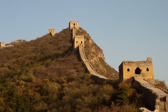 MYTH: The Great Wall of China is the only man-made structure visible from space.It all depends on where you believe space begins above Earth.

From the International Space Station, 250 miles up, you can see the Great Wall and many other man-made structures. Tiny satellites that orbit even closer than that can see objects like Apple's spaceship campus.

From the moon, you can't see any structures at all — only a dim glow of city lights