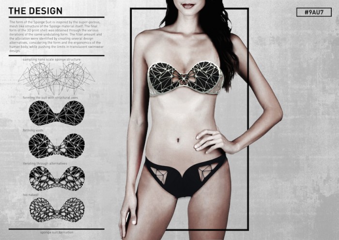 3d print bikini - The Design The form of the Sponge Suit is inspired by the supergorous mesh structure of the Spange material itself. The final form of the 3D print shell was obtained through the various erations of the same undulatform. The lor aunt and 