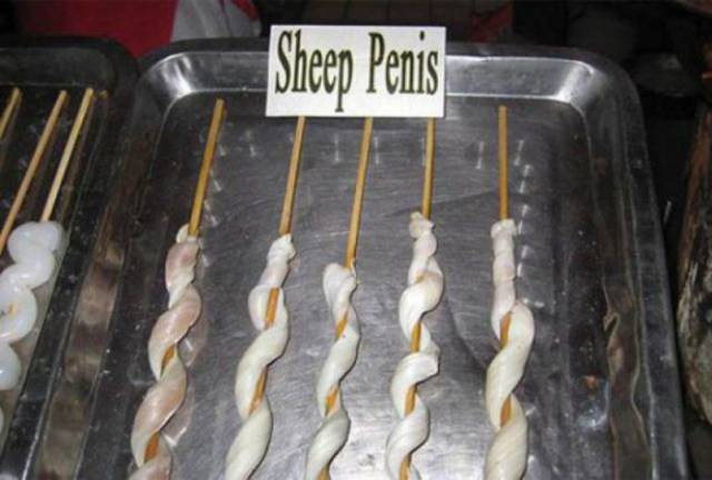 strange chinese food - Sheep Penis