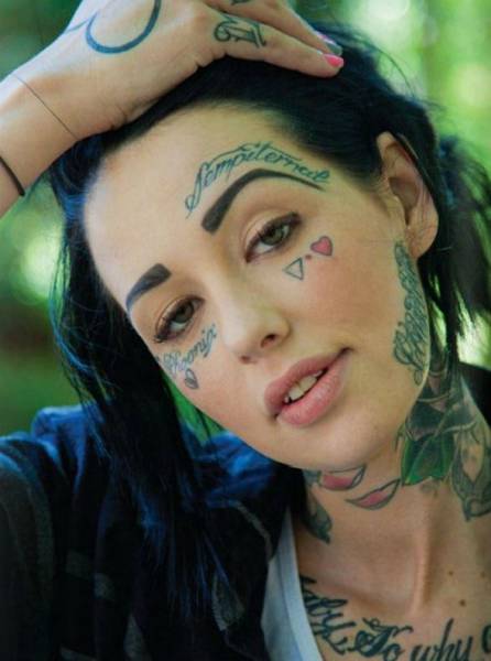 cool pic girl face tattoos - huhu