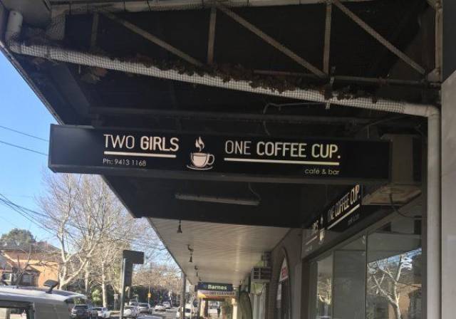 cool pic building - Two Girls One Coffee Cup. Ph 9413 1168 cafo 3 bar