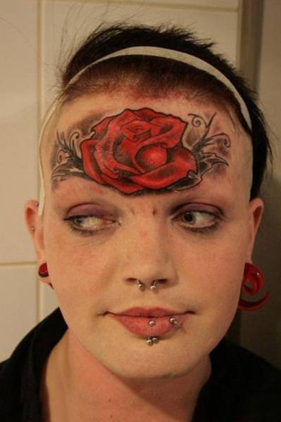 cool pic rose tattoo forehead