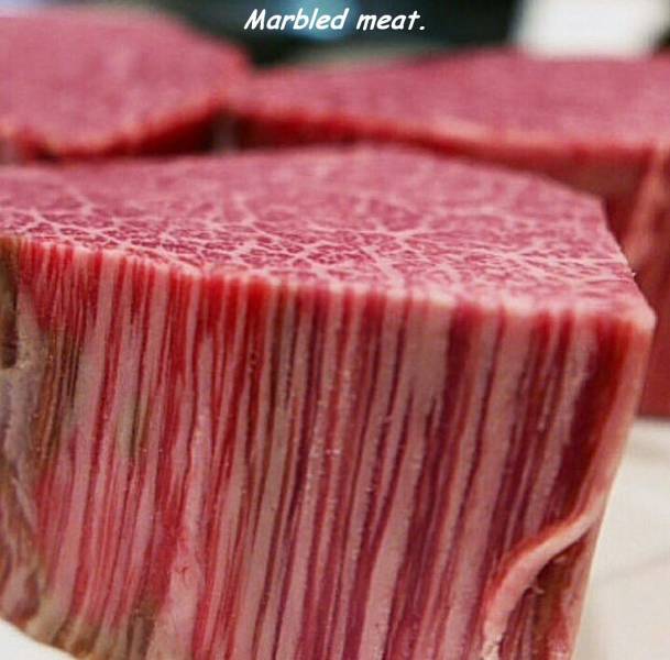 marbled steak - Marbled meat.