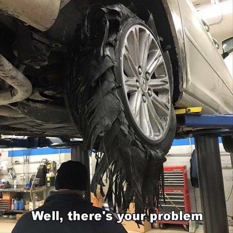 Funny meme of a tire that might need some repair