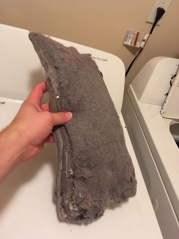 Clogged up dryer with way too much lint