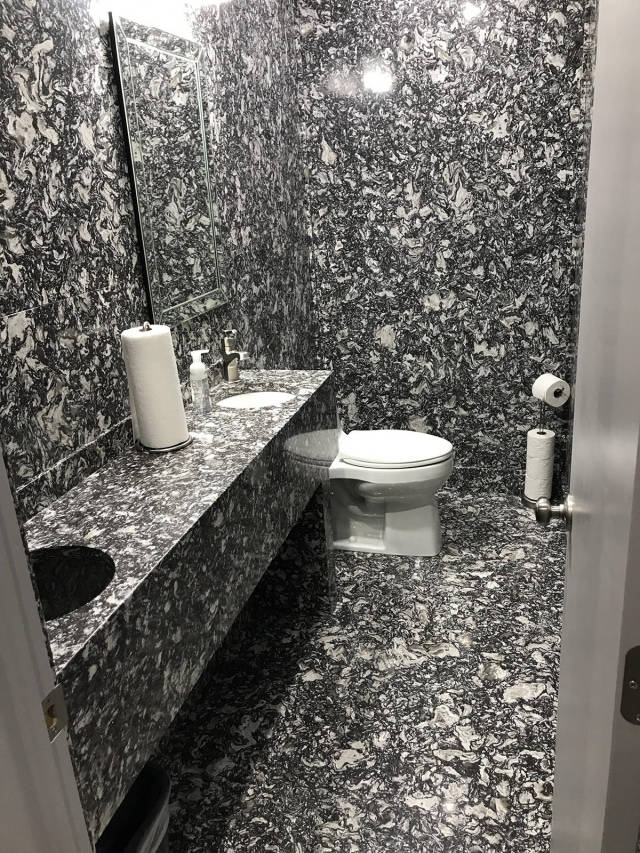 All marble bathroom.