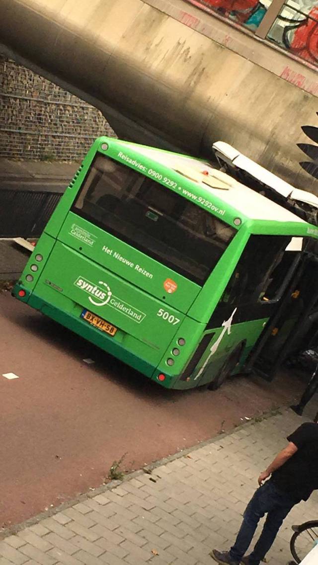 Bus that went under an underpass that was too low.