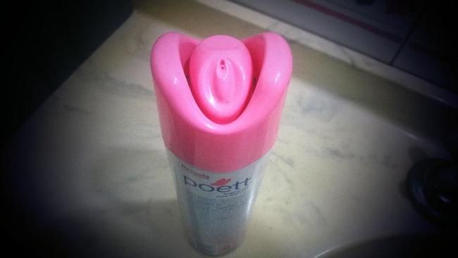 Vulva looking pink spray nozzle