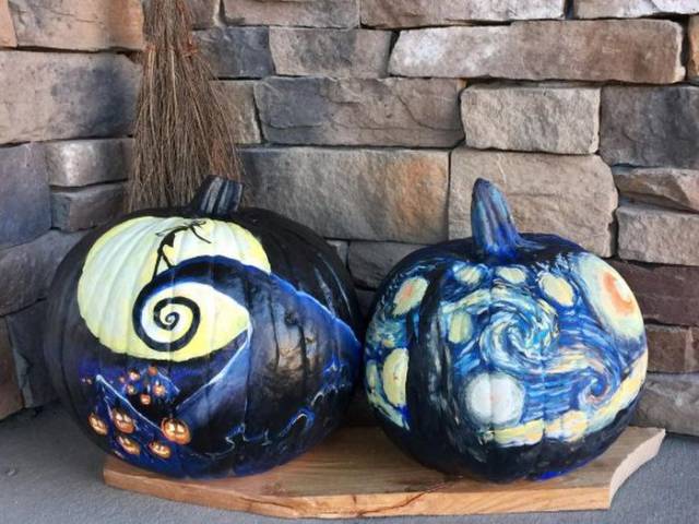 painting pumpkins