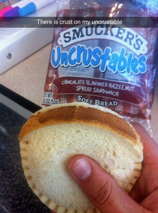 smuckers uncrustables - There is crust on my uncrustable Smucker ueroles Incrus Chocolate Flavored Hazelaut Spread Sandwich Et Wt 8 Oz 522 Sos Oft Bread