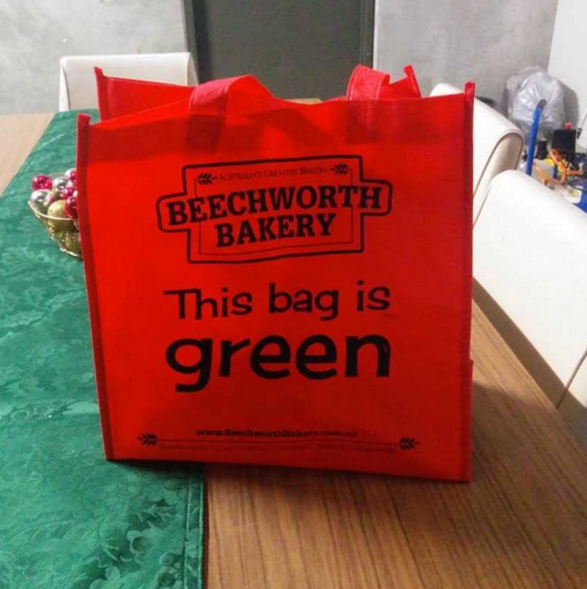 Beechworth 7 Bakery This bag is green