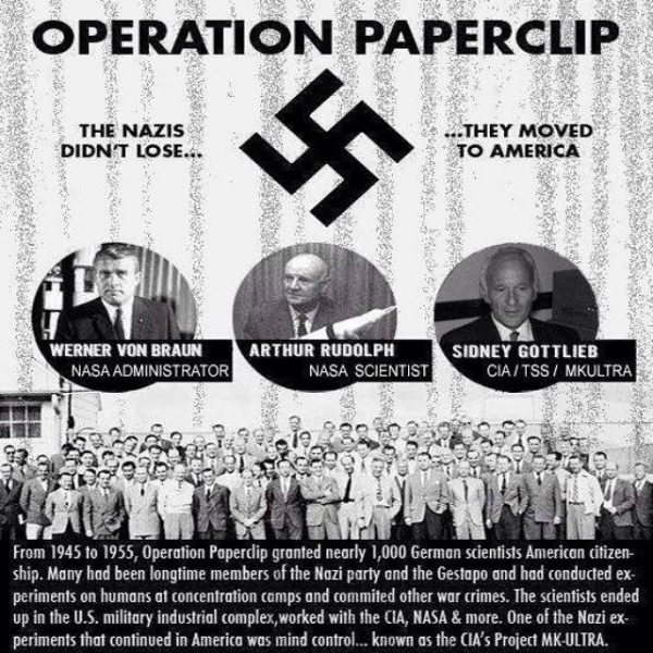 Operation Paperclip – How Nazi scientists were hired by the US.After World War 2, both American and British agencies started working together to salvage military, scientific and technological researches done by Germany.

During one such raid, the Allies uncovered a list showcasing all the scientists and researchers who had worked under the Third Reich. Operation Overcast, or Paperclip, was given to the mission for bringing the people in that list over to the United States to help the country in expanding their research in various fields of science and technology for civilian and military use.

Though Truman forbade the hiring of Nazis members or supporters, several officials within JIOA and the OSS ignored the President’s order and edited documents to remove any war crimes found.