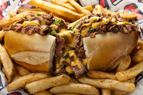 philly cheese steak and fries