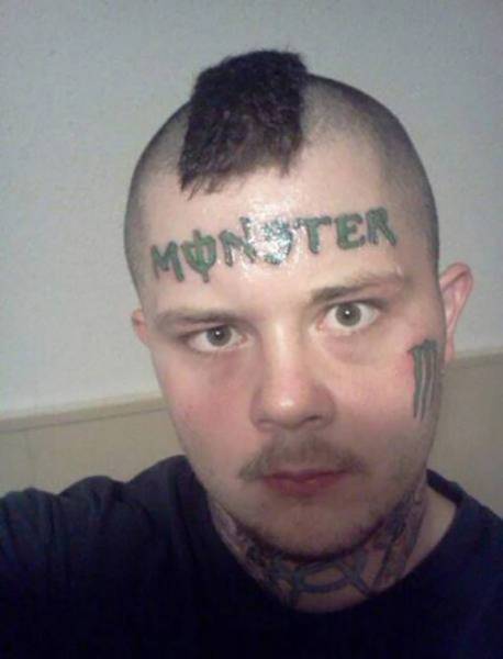 monster face tattoo - Monster