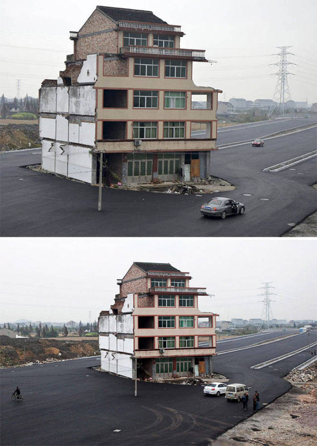China’s Government Paved A Highway Around These Stubborn Homeowners. The Residents Eventually Moved Out But The House Had Become A Symbol Of Resistance Against Developers