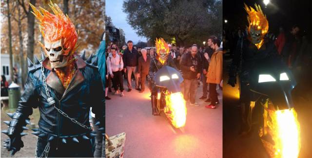 ghost rider cosplay fire