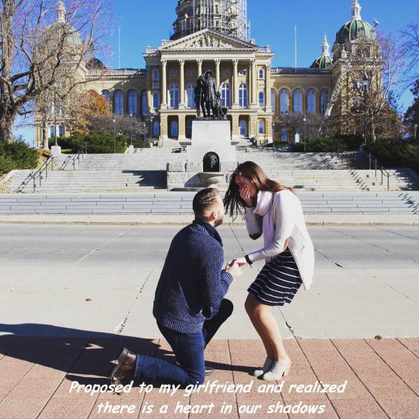 iowa capitol marriage proposal - 11 Proposed to my girlfriend and realized there is a heart in our shadows