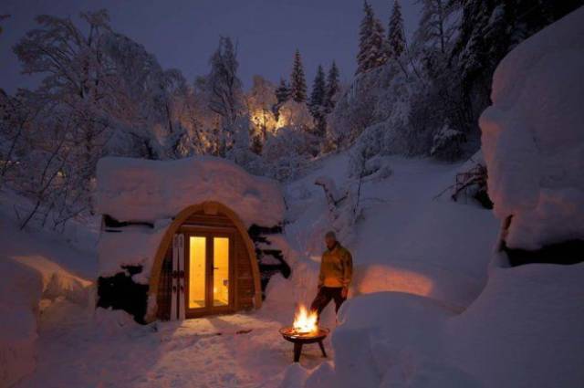cute snow cottage