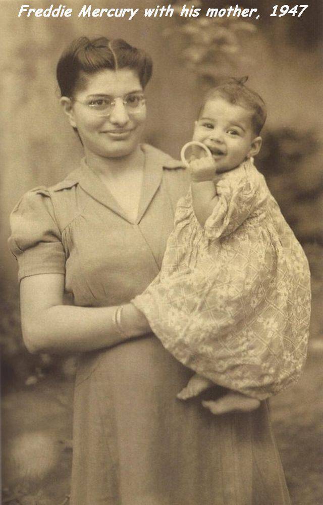 freddie mercury 1947 - Freddie Mercury with his mother, 1947