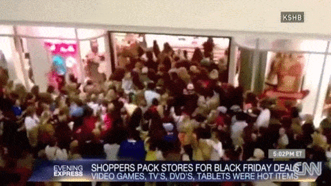 black friday gif - Kshb Pm Et Evening Shoppers Pack Stores For Black Friday Deals Video Games, Tv'S. Dvd'S, Tablets Were Hot Items