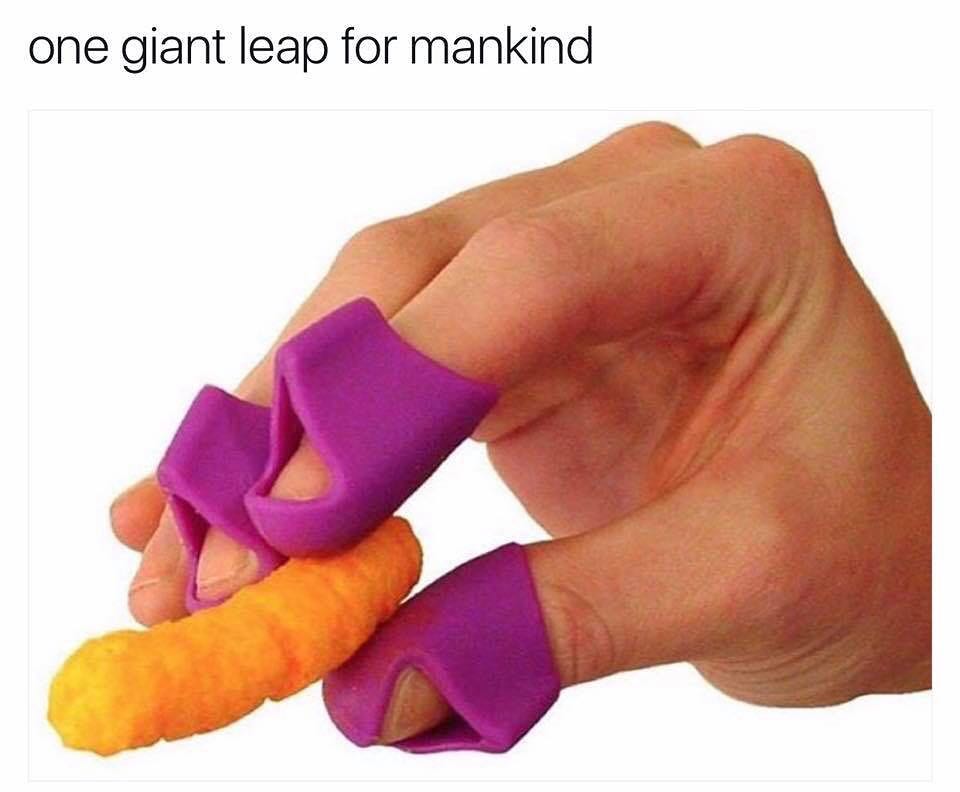 random cheetos finger covers - one giant leap for mankind