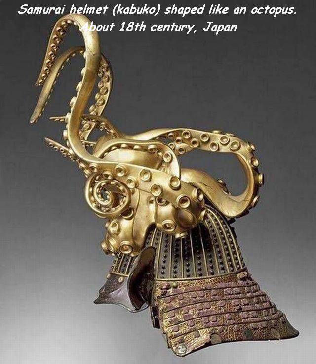 samurai helmet kabuko shaped like an octopus - Samurai helmet kabuko shaped an octopus. bout 18th century, Japan Sere