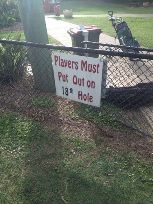 golf course meme - Players Must Put Out on 1 18th Hole