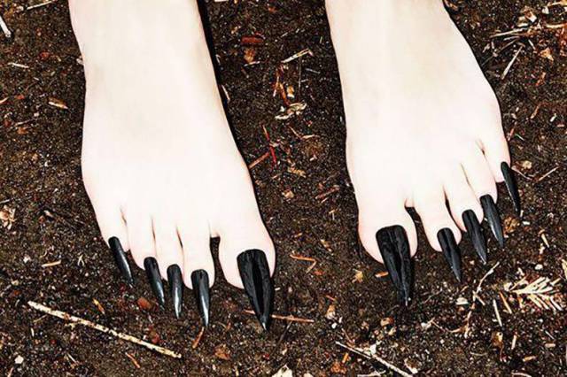 fascinating photo long fake toenails