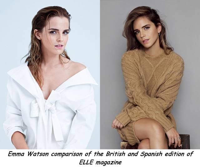 emma watson spanish elle - Emma Watson comparison of the British and Spanish edition of Elle magazine