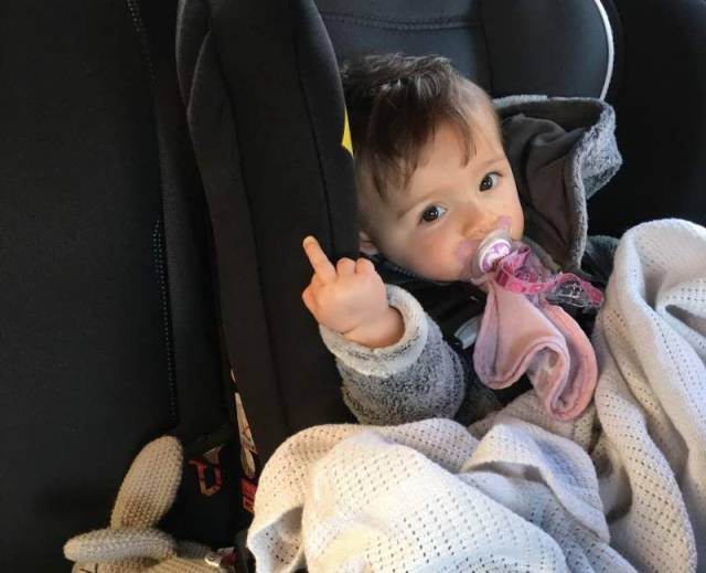 infant middle finger fuck
