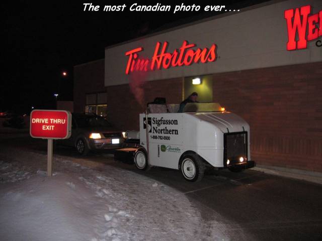 car - The most Canadian photo ever.. Tim Hortons Drive Thru Exit Sigfusson Northern