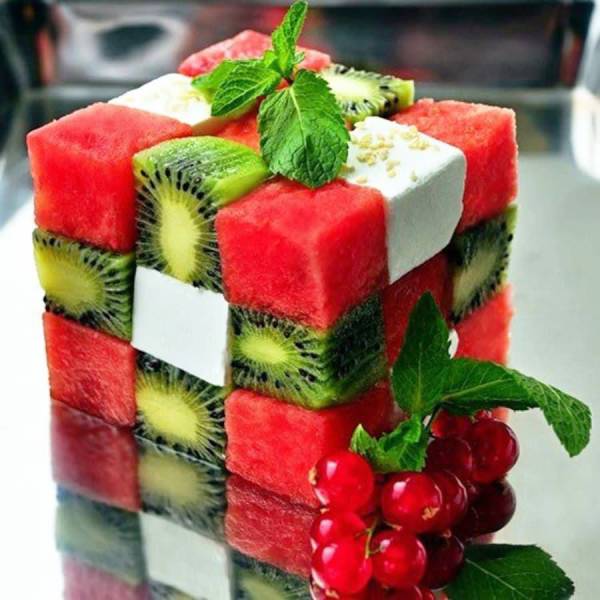 rubix cube fruit salad