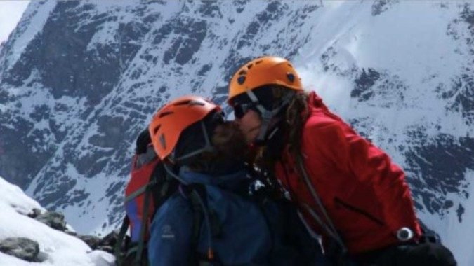 Rolf Bae and Cecilie Skog kiss before attempting to summit K2. Rolf Bae was killed later that day in an avalanche. The Norwegian mountaineers were attempting to climb K2, the second highest mountain after Everest, when an avalanche swept Bae off the mountain. K2 is the second most dangerous mountain to climb after Annapurna. About one out of every four people who attempt K2 end up dying during the climb.