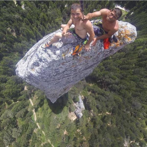 rock climbing selfie