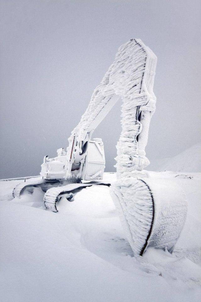 frozen excavator