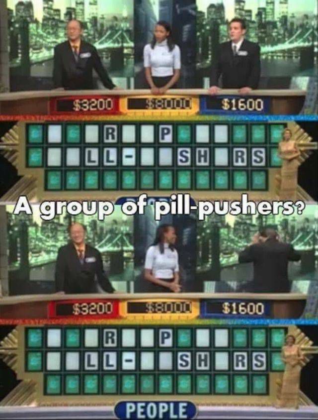 funny game show answers - $3200 B18000 To $1600 Riip Llatishrs A group of pillpushers? $3200 Biotoio $1600 Strip Inne Illushrs People