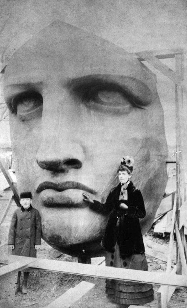 statue of liberty face old