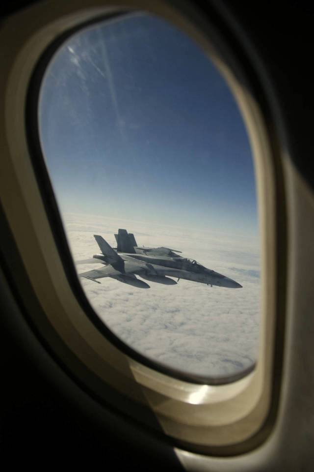 random fighter jet from window