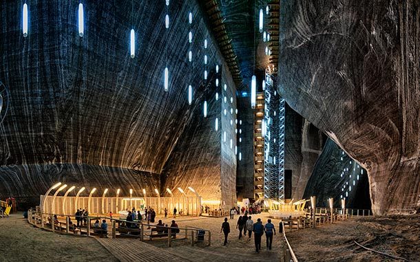 In Turda, Romania, lies the Turda Salt Mines. First excavated in the 17th century, it has been transformed into several things, including a cheese factory and a bunker during WWII. Now it’s an underground theme park. Along with rides, you can find mini-golf and ping pong tables.