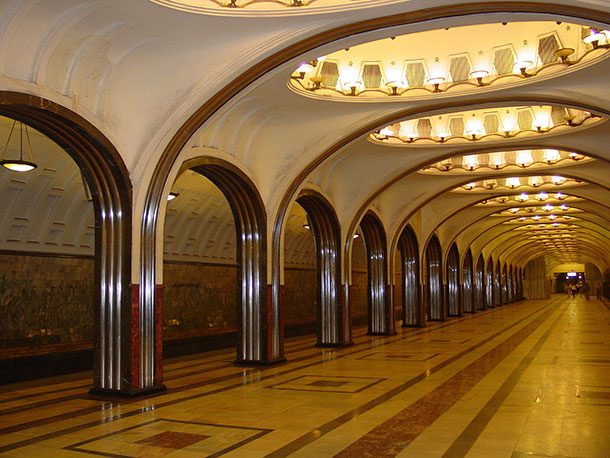 The Mayakovskaya Metro Station is Moscow’s most impressive architectural subway. Built in 1935, its gorgeous display of murals and arched walkways is a testament to Russian architecture and design. Originally built for Russian workers, it’s now open to their 9 million residents.