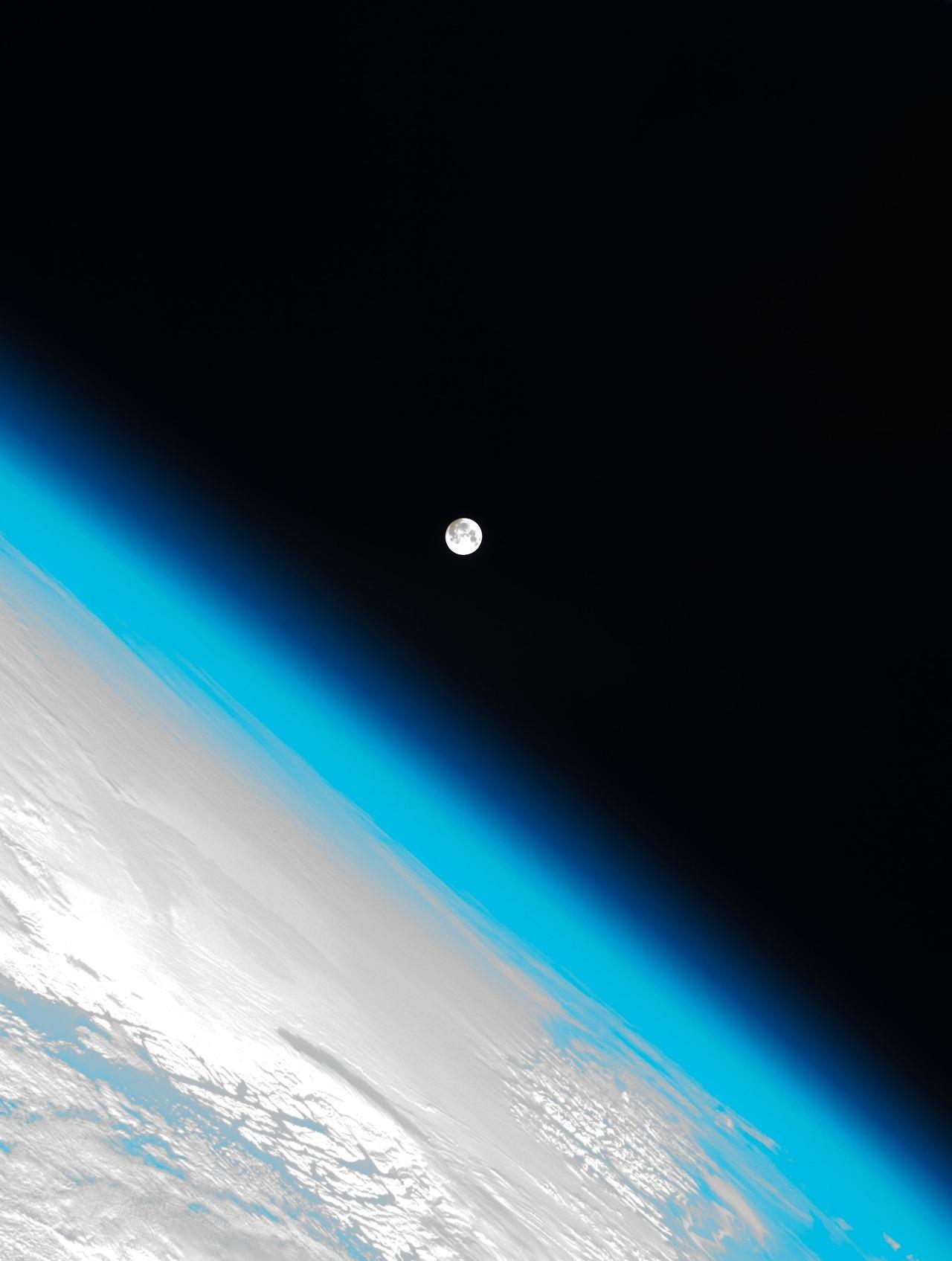 The Moon over the horizon of the Earth from the International Space Station. Flat-earthers will say it's photoshop.