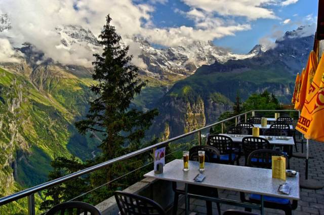 This beautiful view is from Hotel Edelweiss in Lauterbrunnen, Switzerland.